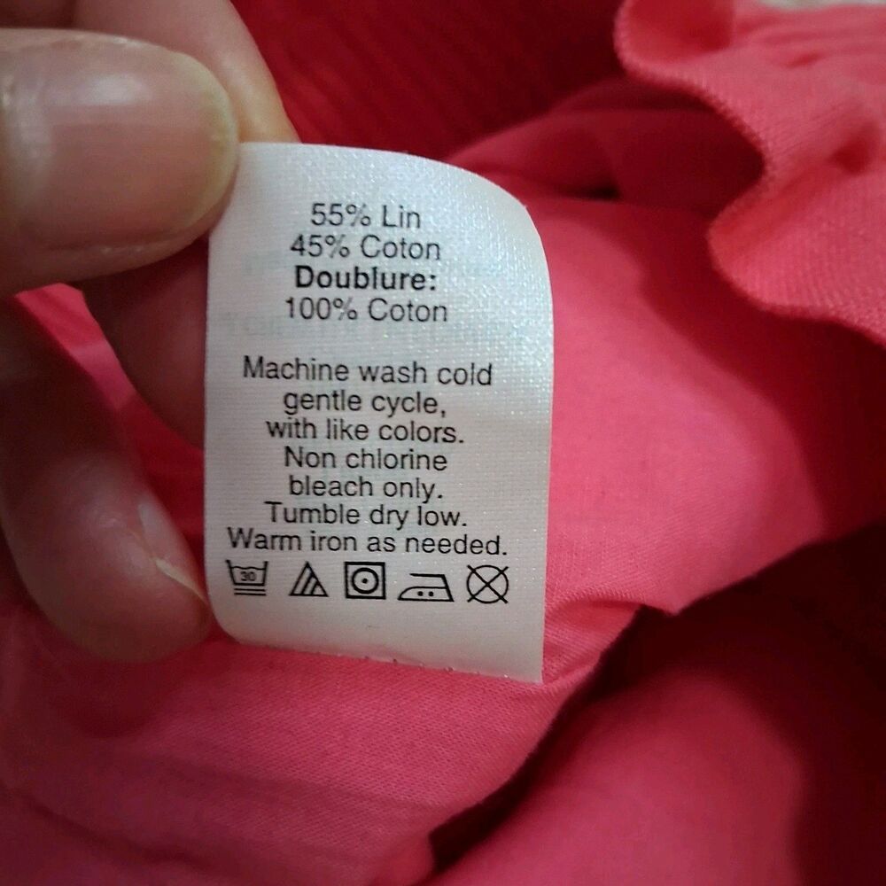 J. Crew cotton linen coral skirt minimalist quiet luxury preppy resort wear Sz 4 - Picture 7 of 8